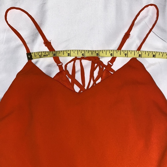 Coral/orange mini dress. Size medium-large. - Picture 7 of 12